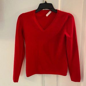 Red Cashmere Prada V-neck Sweater